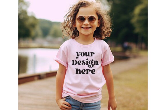 Bella Canvas 3001T Pink Kids Mockup: Graphics for Baby Amp