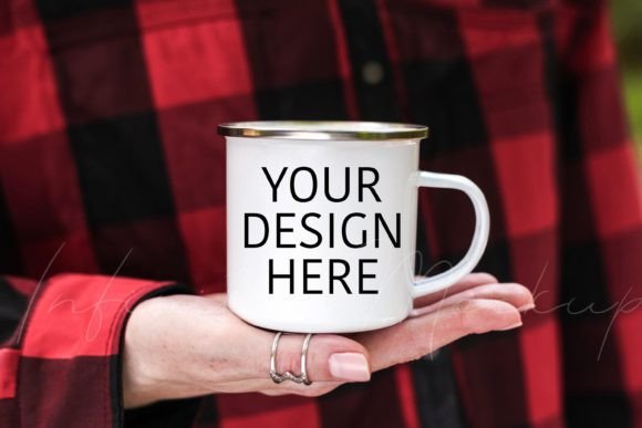 Camping Enamel Mug Mockup: Graphics for Mugs Amp