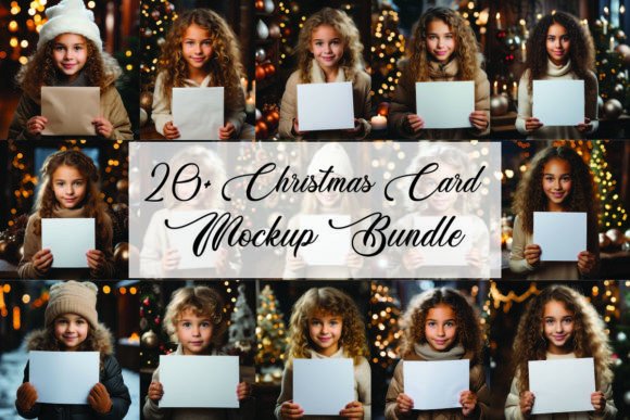 Christmas Card Mockup Bundle: Graphics for Christmas Amp