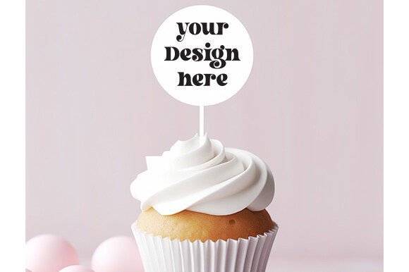 Cupcake Party Toppers Mockup Label: Graphics for Labels Amp