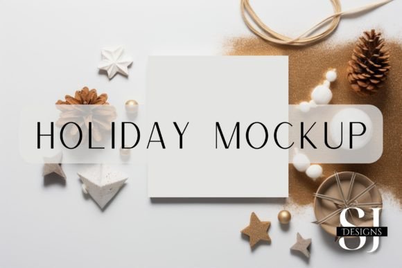 Glitter Holiday Invite Mockup: Graphics for Invitations Amp