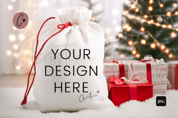 Santa Sack Mockup Red Drawstring Review