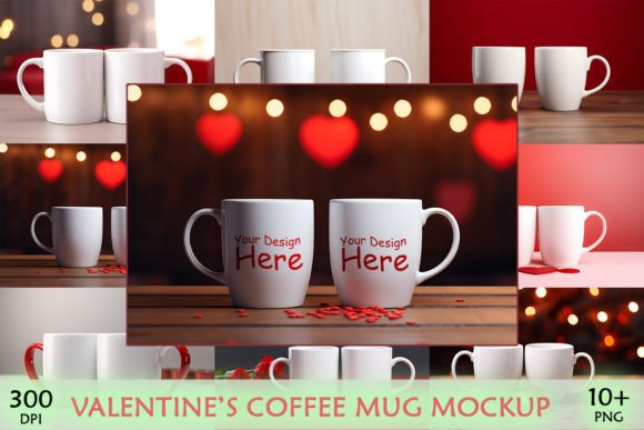 Valentine's Couple Mug Mockup Bundle: Graphics for Mugs Amp