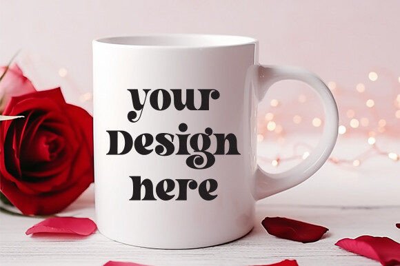 Valentine's Day White Mug Mockup 29: Graphics for Mugs Amp