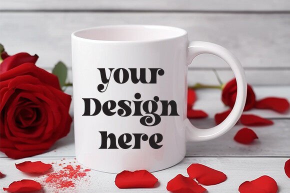 Valentine's Day White Mug Mockup 41: Graphics for Mugs Amp
