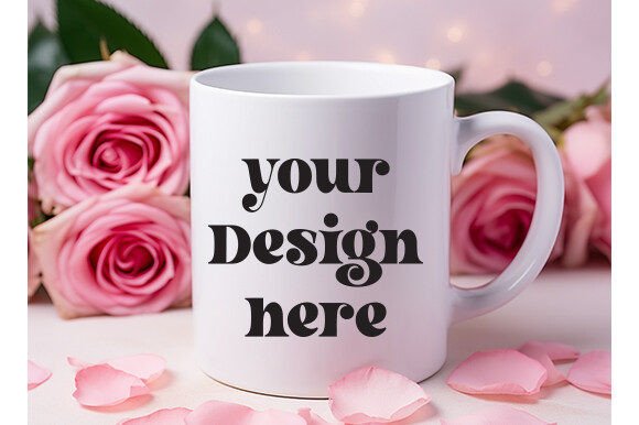 Valentine's White Mug Mockup 8: Graphics for Mugs Amp