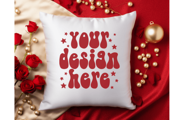 Valentine White Pillow Mockup VWP01: Graphics for Pillows Amp