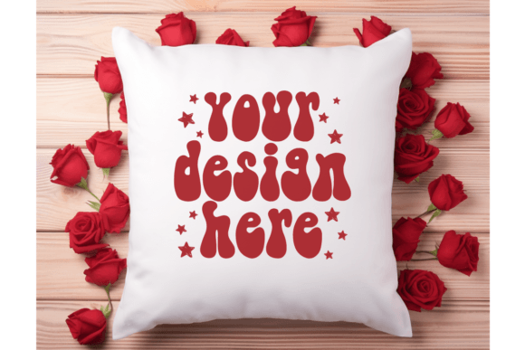 Valentine White Pillow Mockup VWP02: Graphics for Pillows Amp