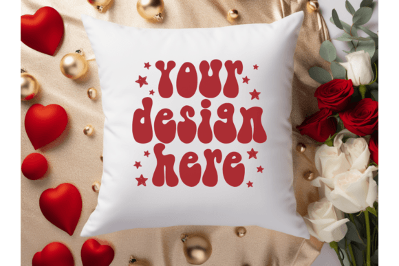 Valentine White Pillow Mockup VWP04: Graphics for Pillows Amp